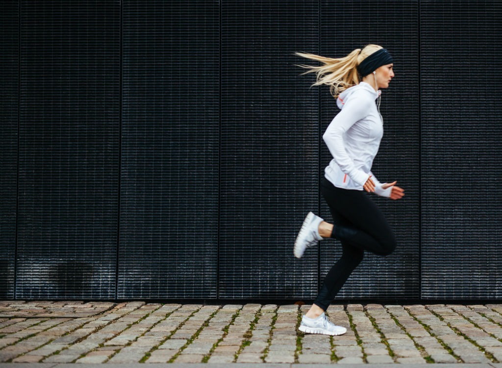 Woman sprinting