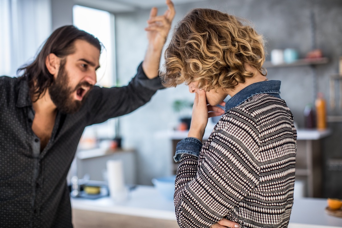 Man and woman, married couple arguing at home.