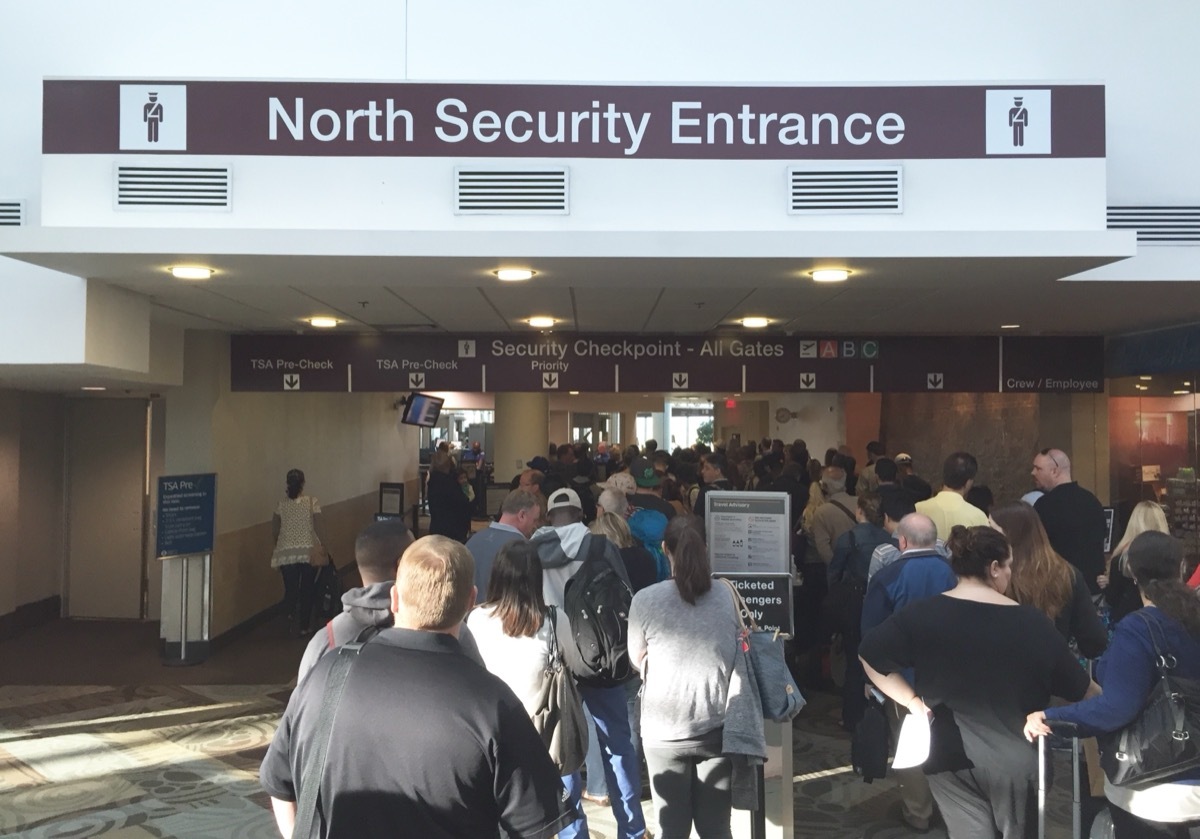 security line at airport