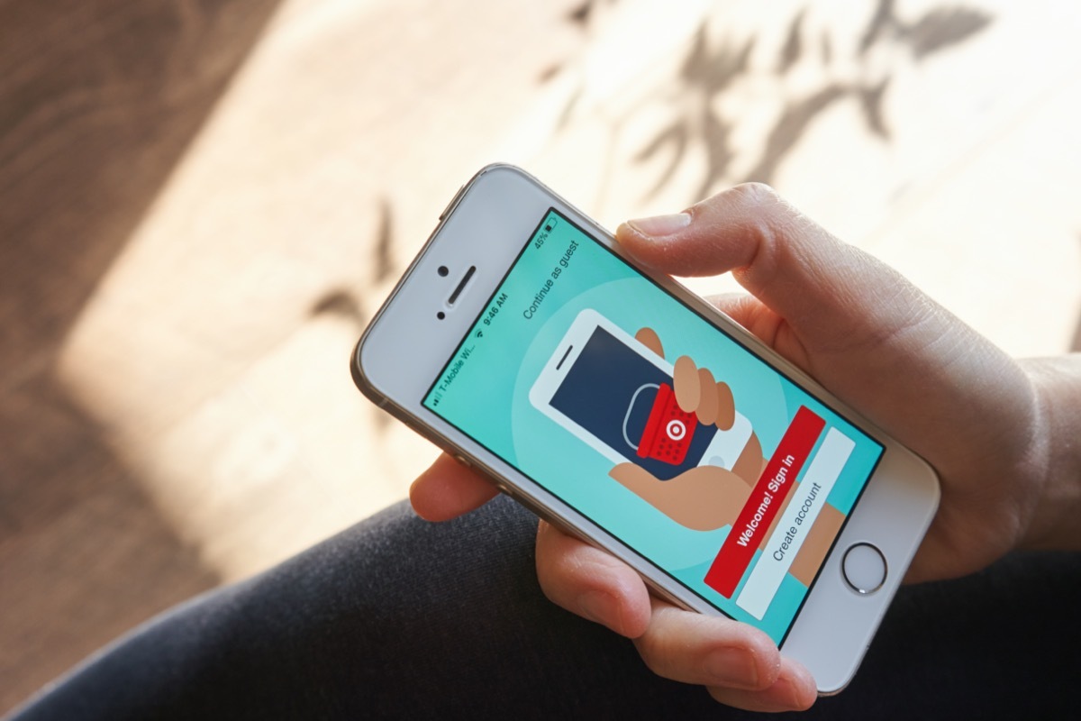 target mobile app on smartphone