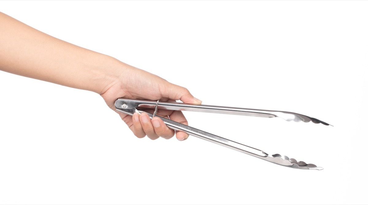 A Pair of Metal Kitchen Tongs DIY Home Hacks