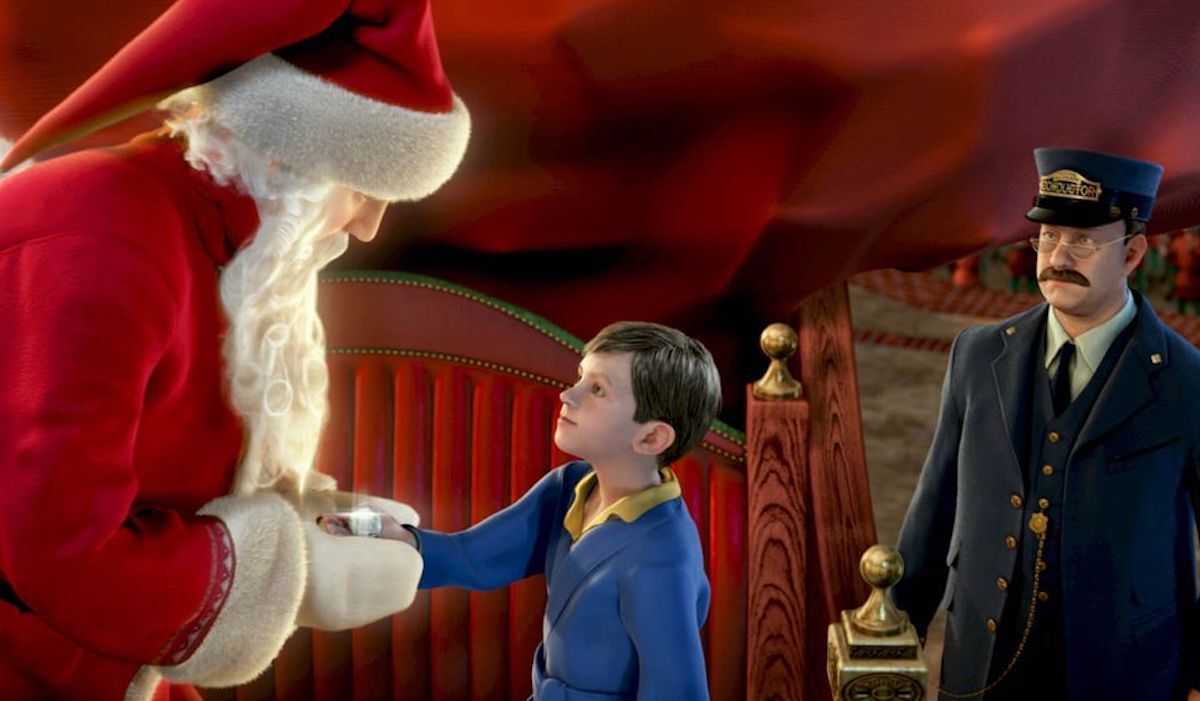 santa and conductor in the polar express movie