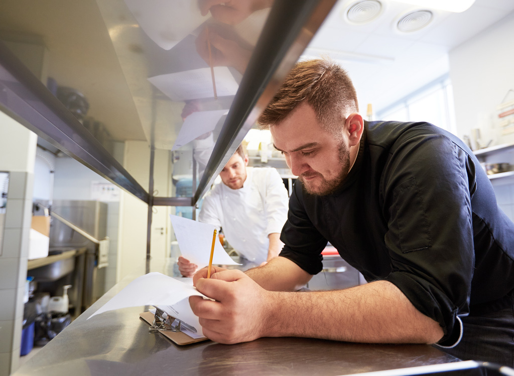 Chef in restaurant kitchen