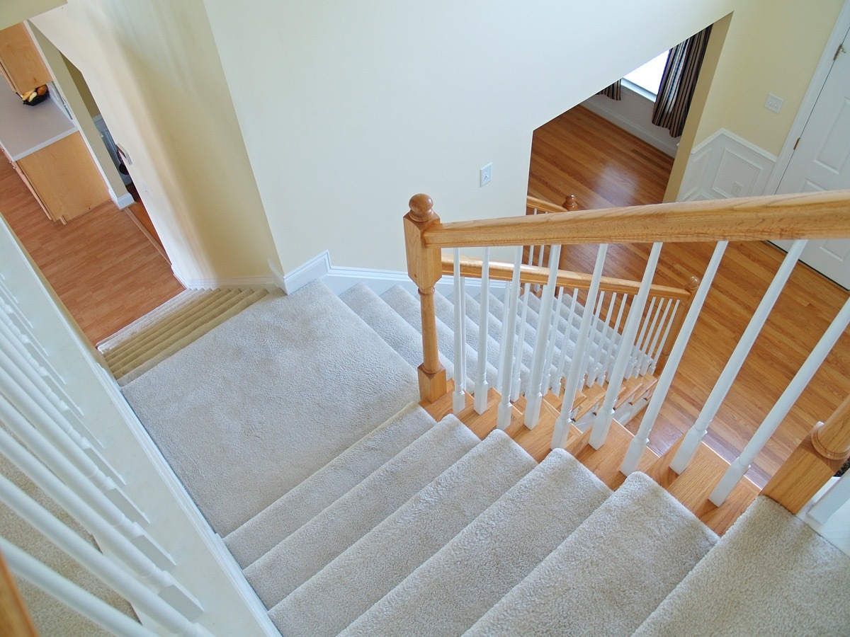 stair runner on staircase