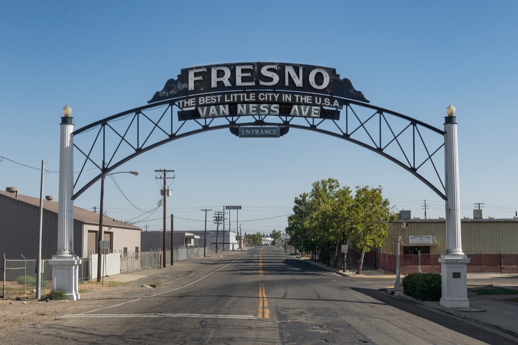 fresno california sign on van ness ave