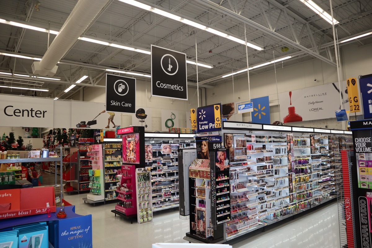 Walmart beauty skincare aisle