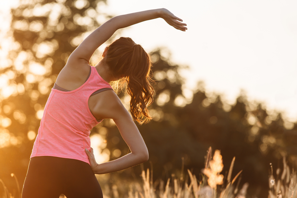 woman exercising early in the morning