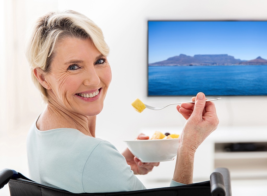 Older woman eating