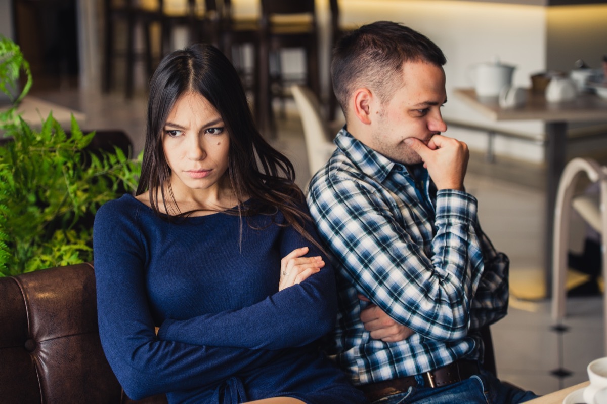 annoyed couple after fight