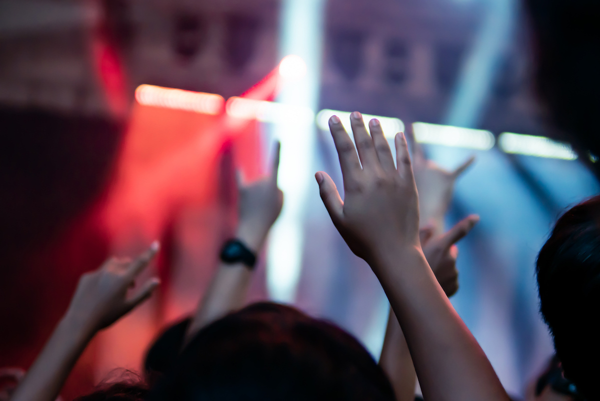 a group of people at a club