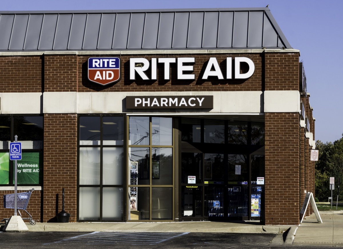 A Rite Aid Pharmacy in Rochester Hills, Michigan. Founded in 1962 in Pennsylvania, Rite Aid is one of the largest drugstore chains in the US.