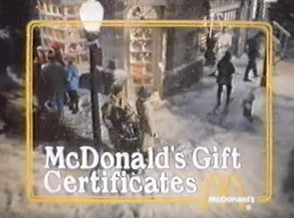 mcdonalds gift certificates