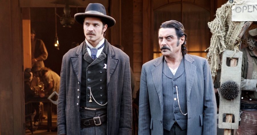 timothy olyphant and ian mcshane on deadwood