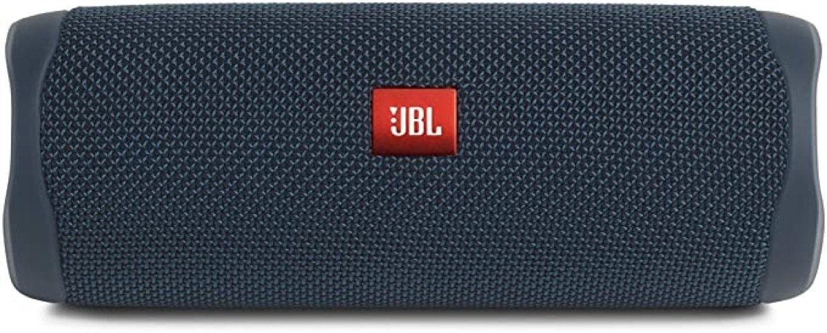 navy blue JBL speaker