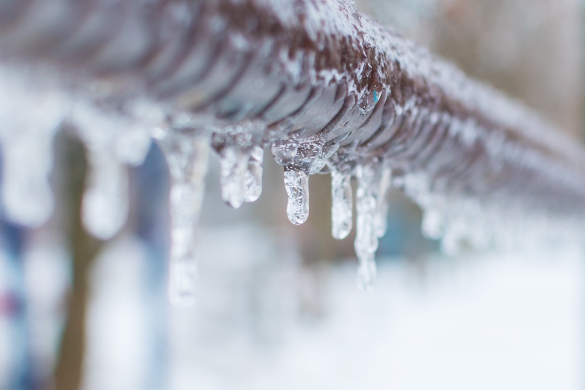 icicles on a pipe