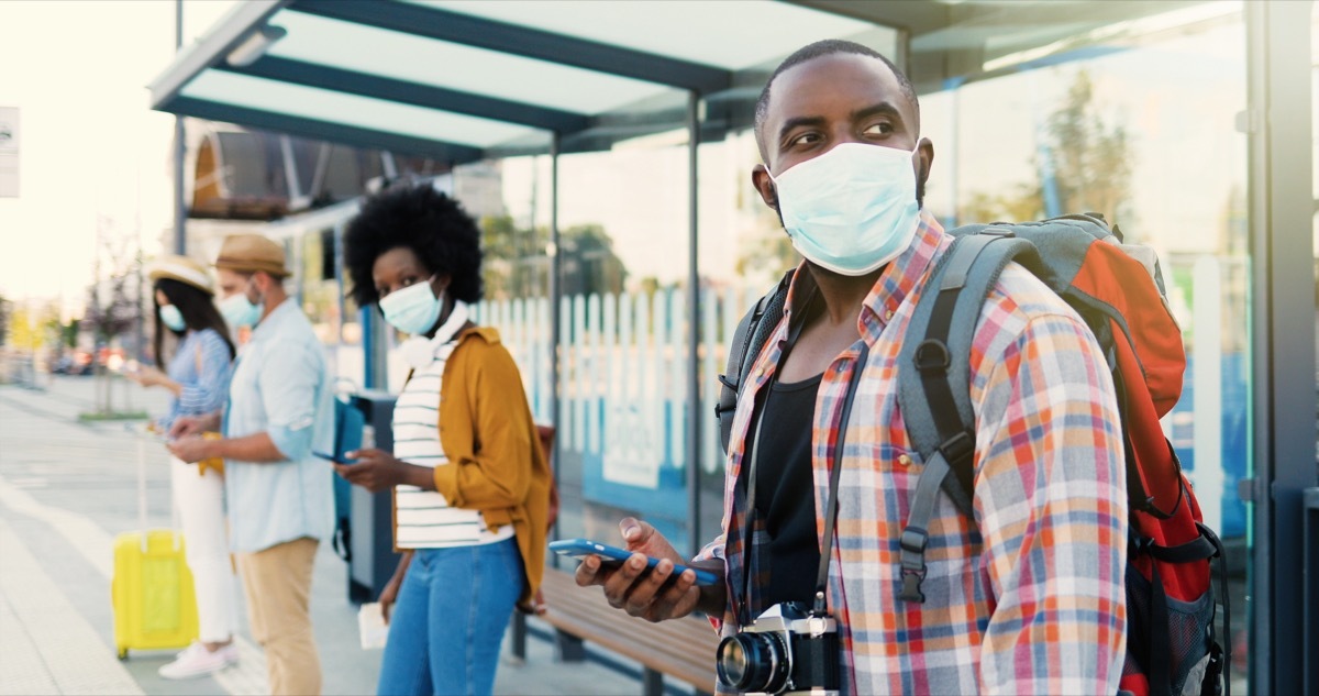 People wearing their masks