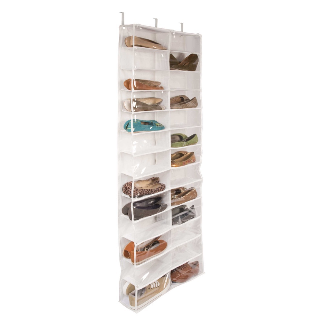 Over the door shoe storage