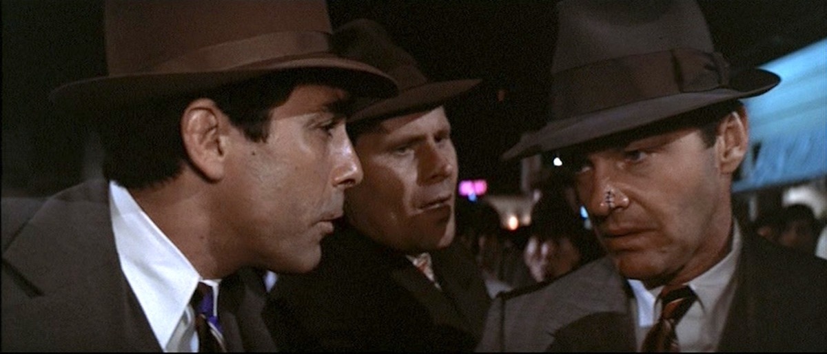 Jack Nicholson, Bruce Glover, and Perry Lopez in Chinatown (1974)