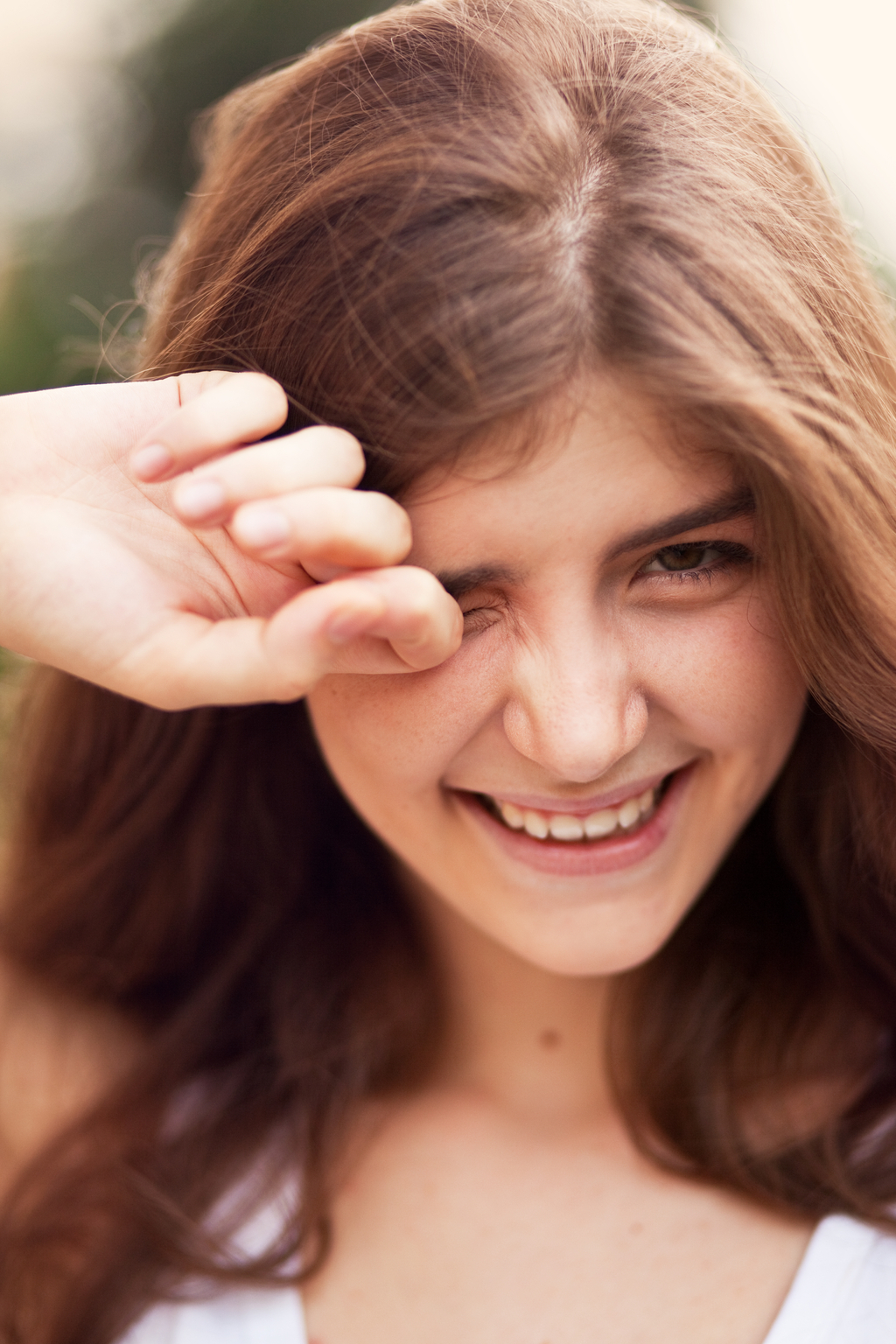 Woman Rubbing Her Eyes Sun