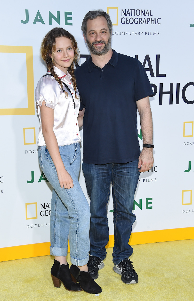 Iris and Judd Apatow at the premiere of 