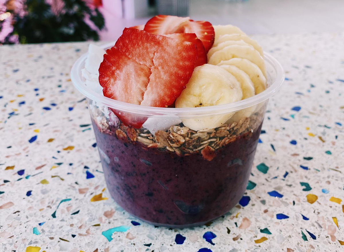 smoothie bowl on countertop