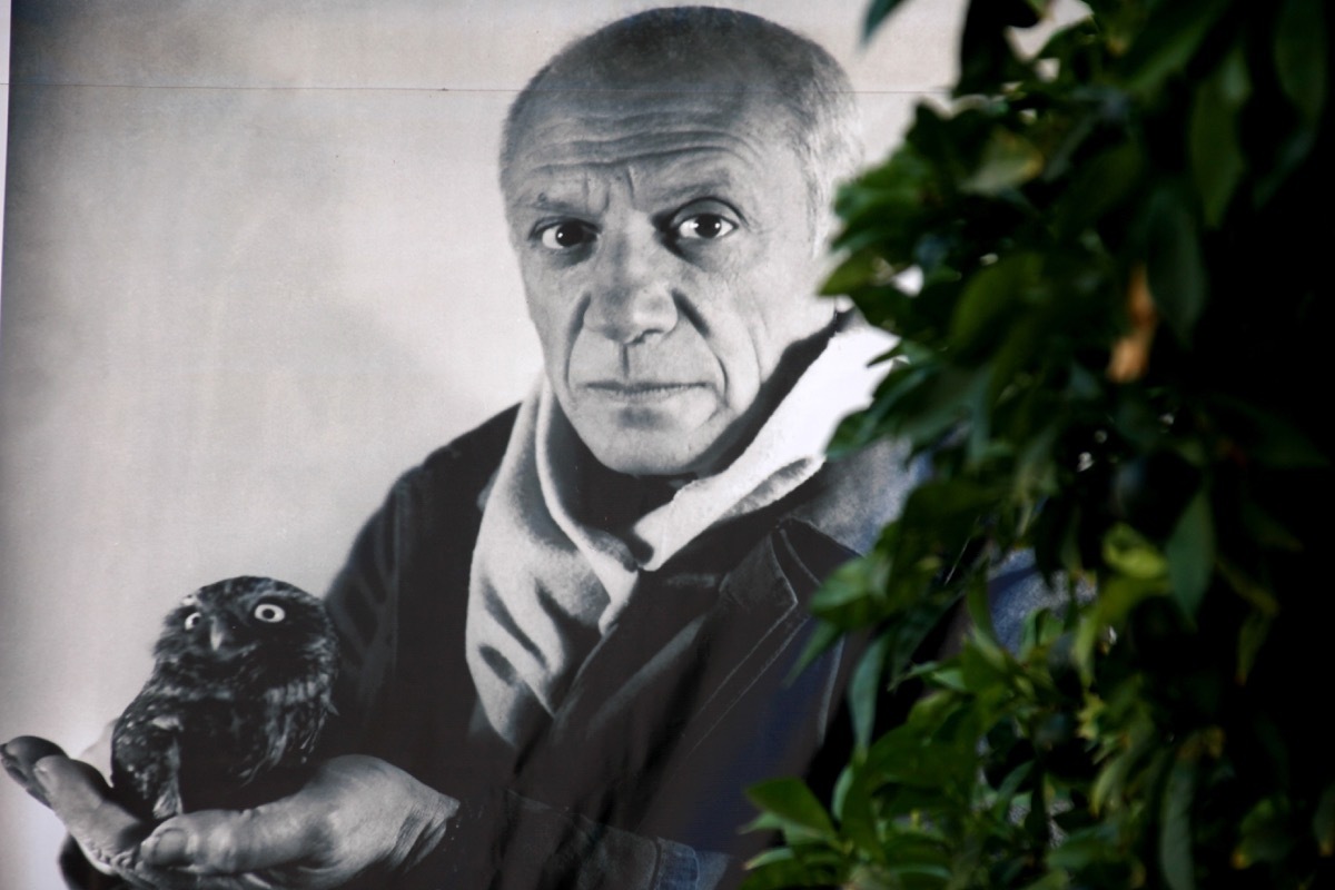 black and white image of pablo picasso