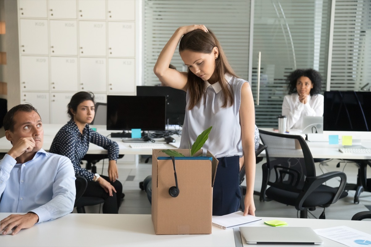 female employee loses job