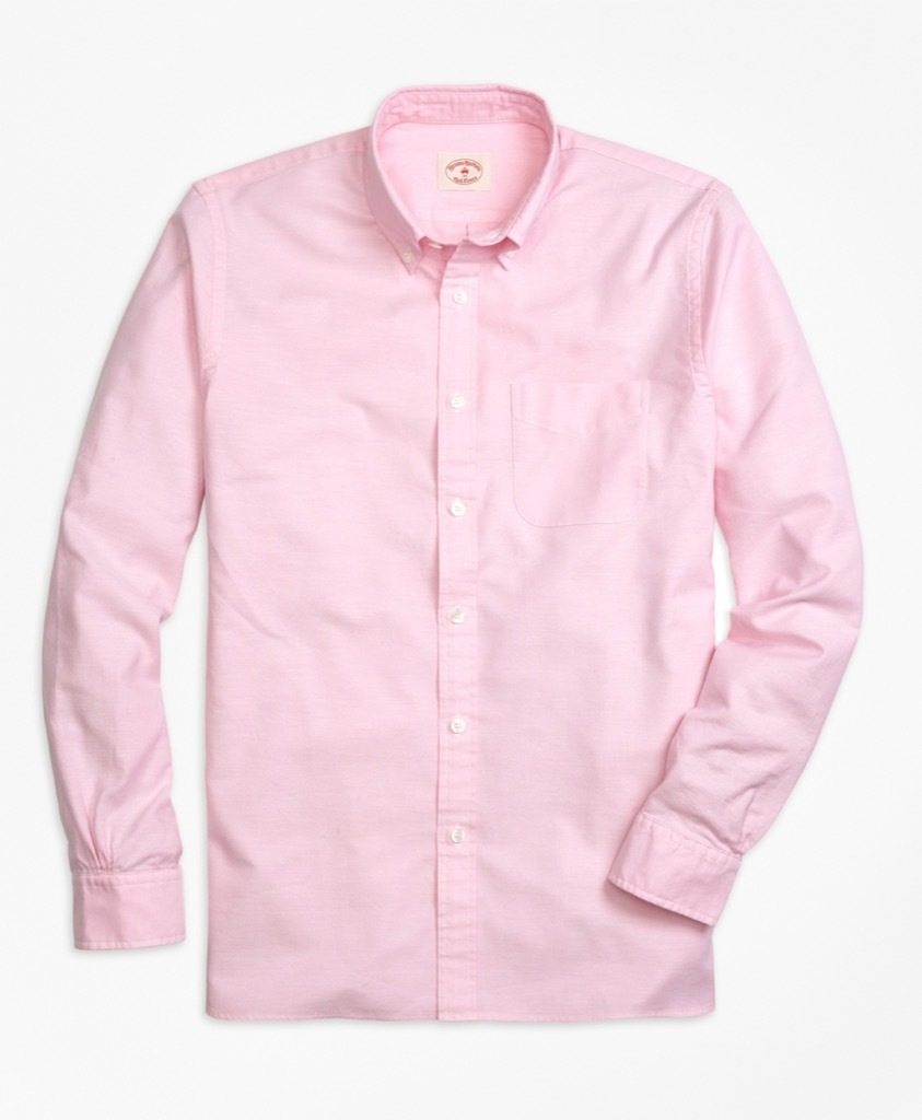 brooks brothers pink oxford collar button down