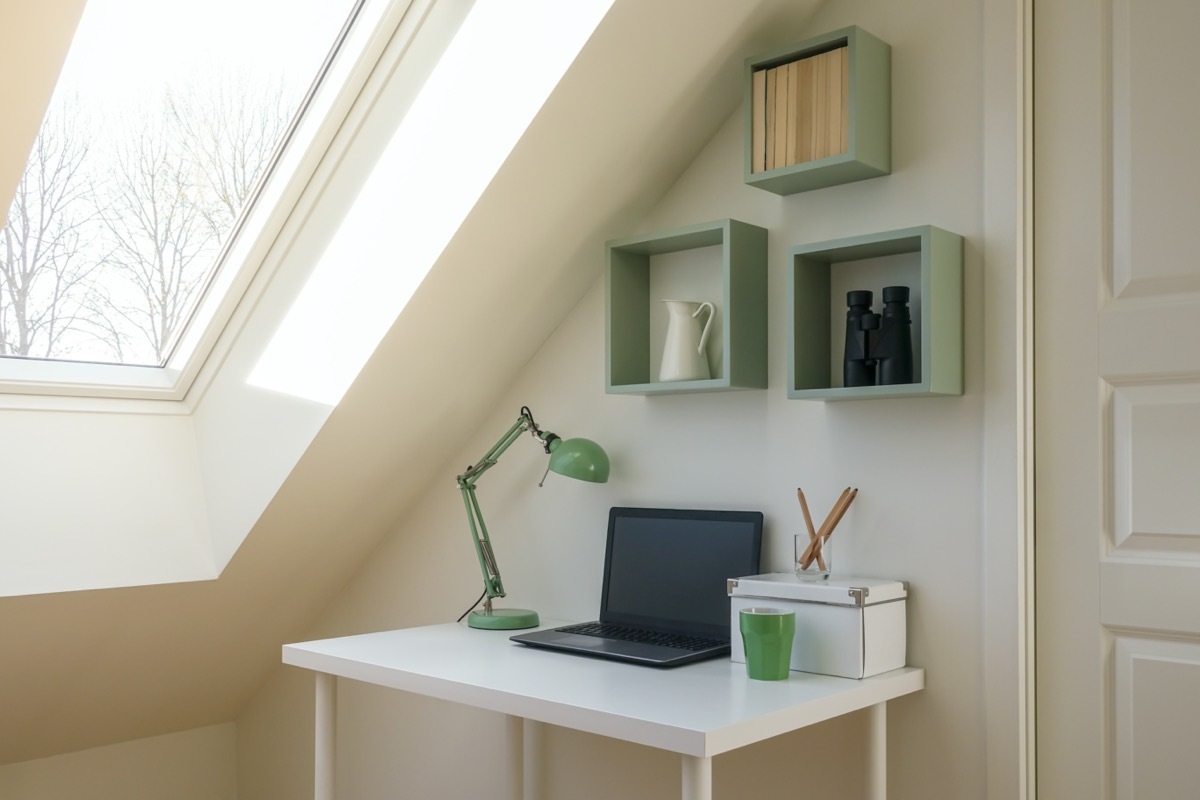 mini office under dormer