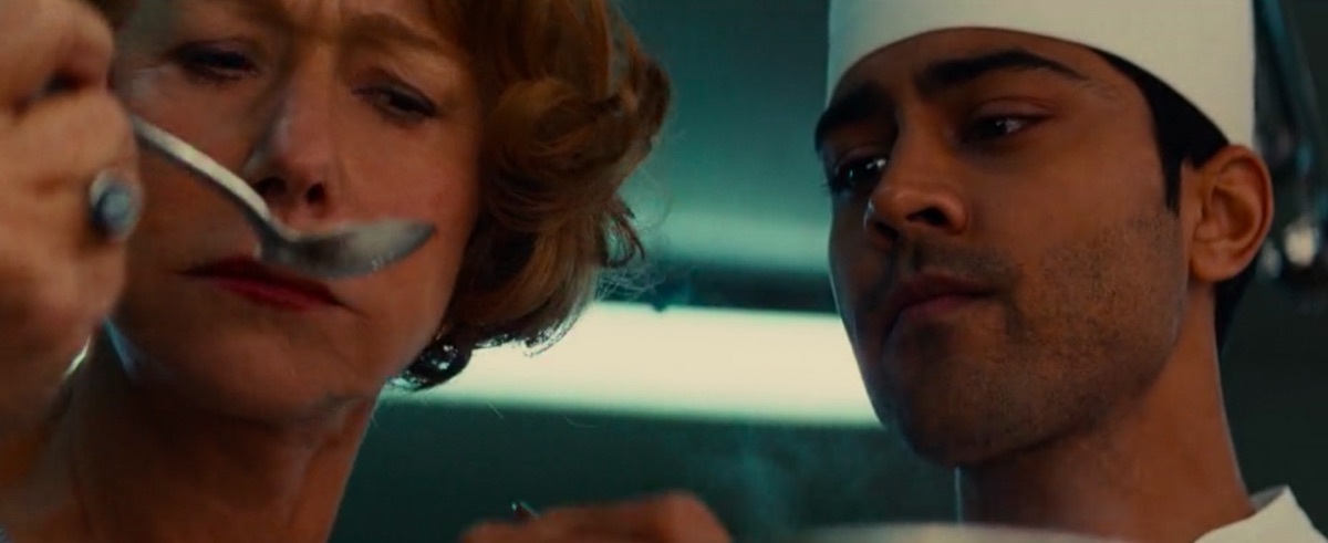 Helen Mirren and Manish Dayal in The Hundred-Foot Journey