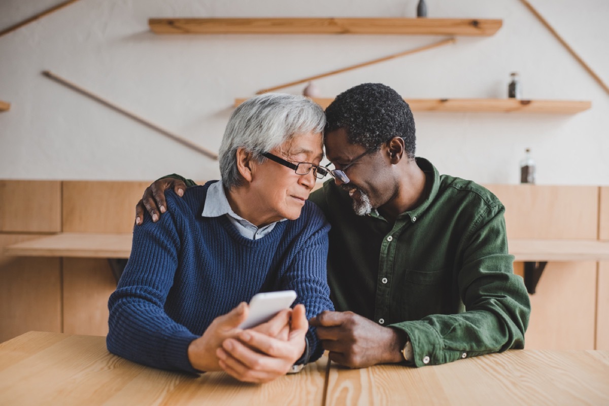 older men embracing, long marriage tips