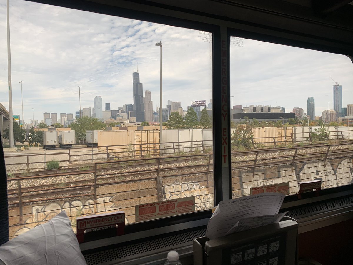 chicago skyline from amtrak train windows