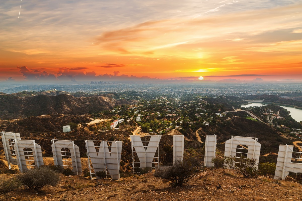 a rear view of the hollywood sign in hollywood, los angeles