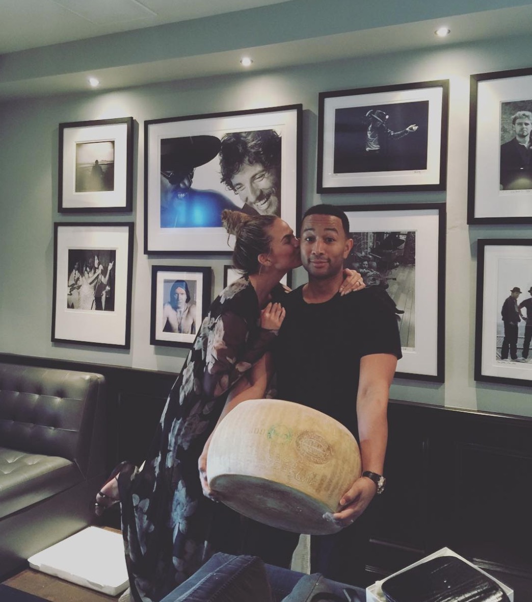 Chrissy Teigen John Legend cheese wheel