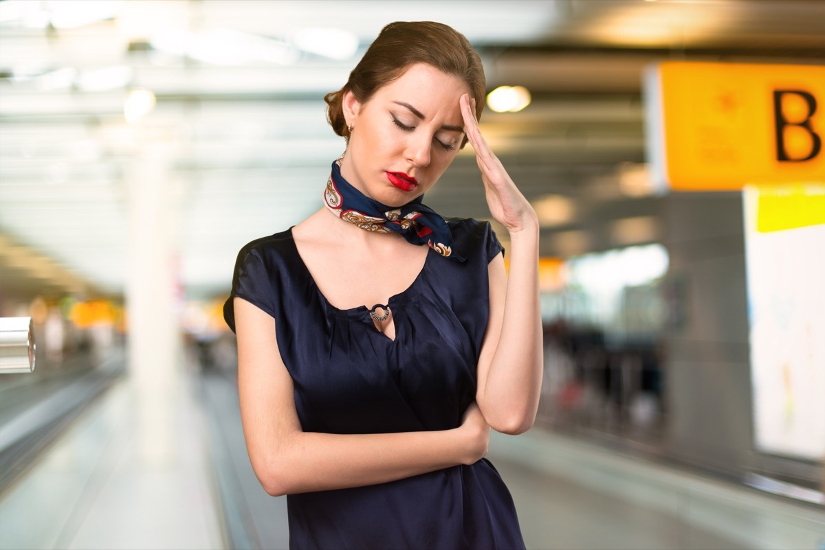 sad flight attendant signs of burnout