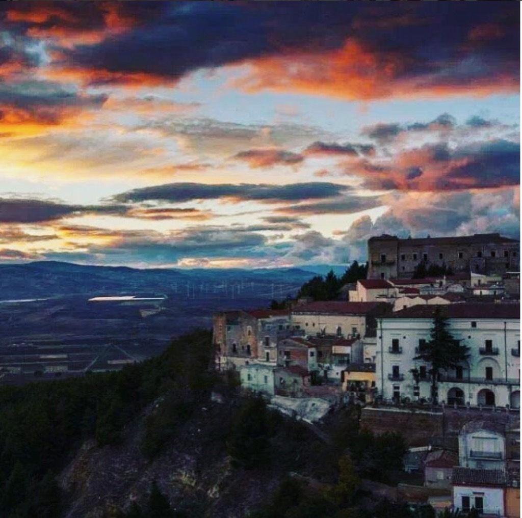 Candela, Italy at sunset.