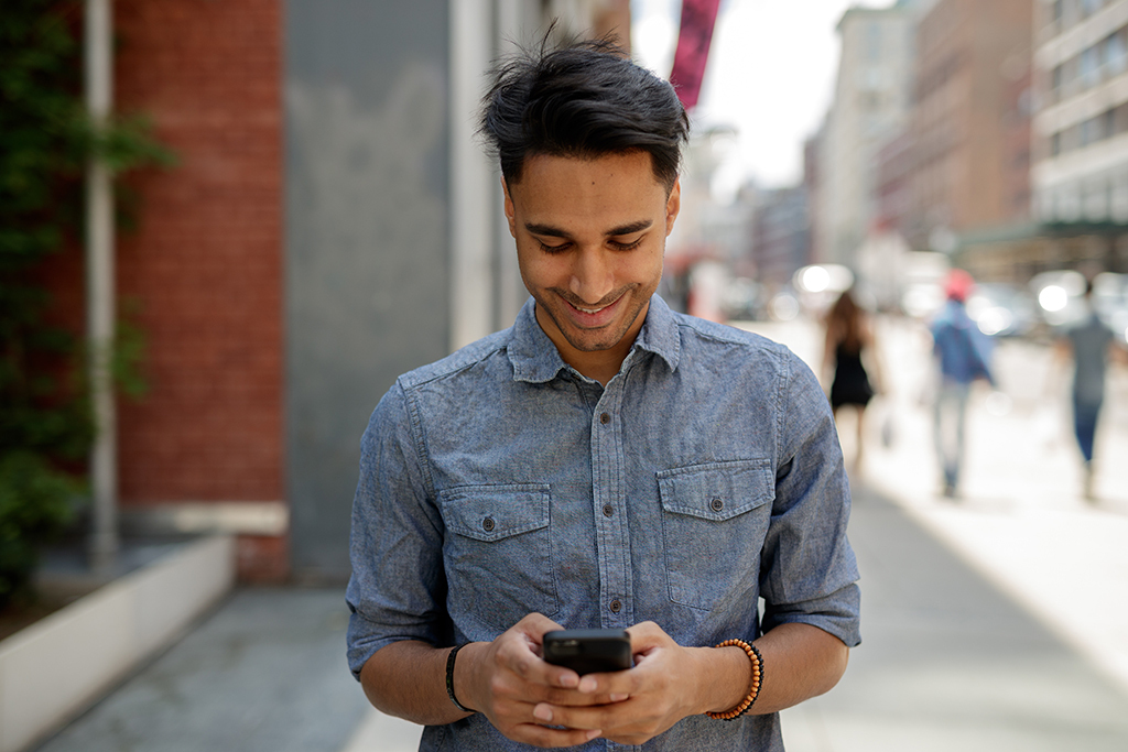 man using his phone