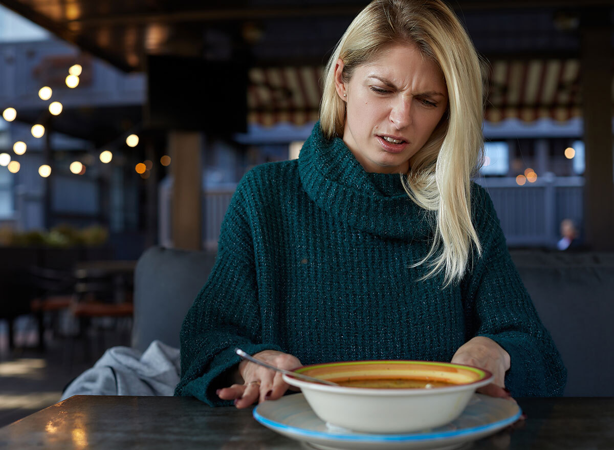 upset while eating