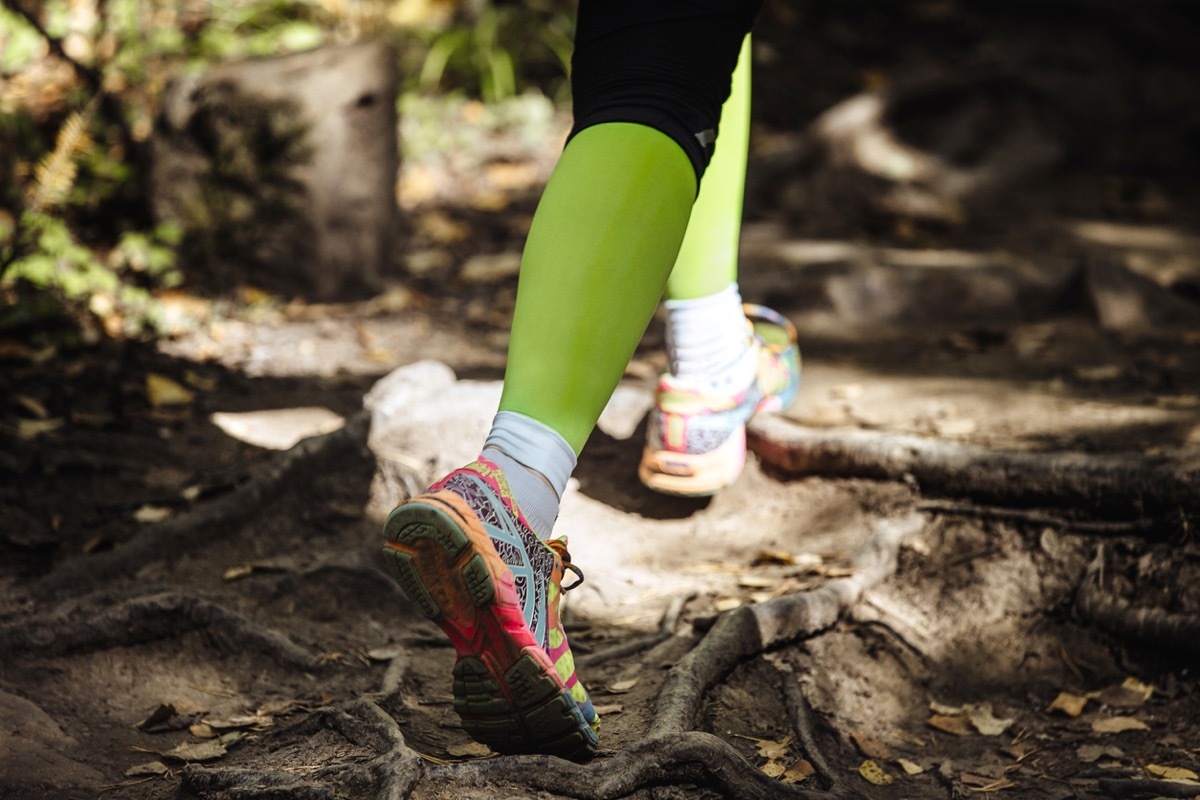 woman wearing compression socks