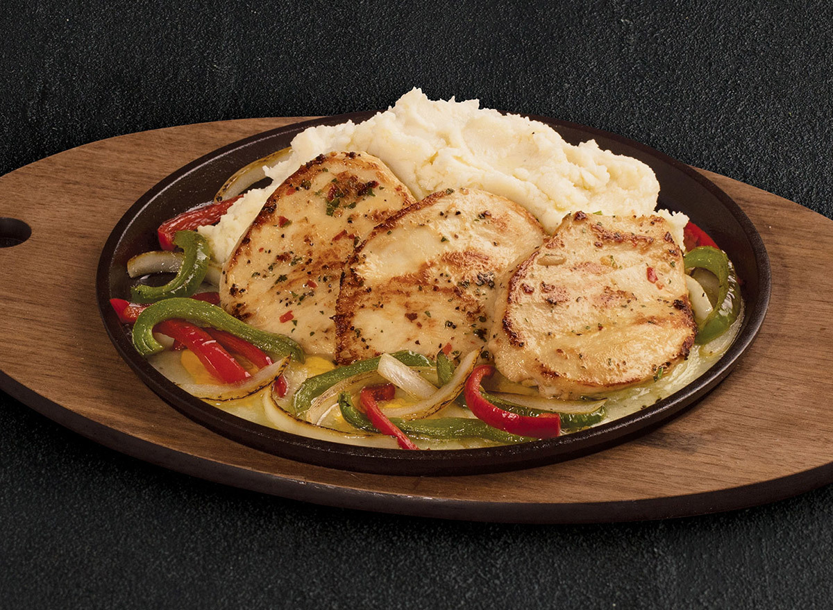 Chicken and Cheese with Peppers and Mashed Potatoes from TGI Fridays