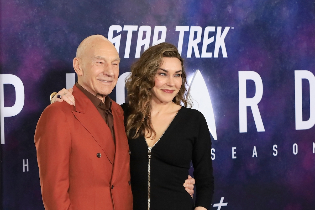 Patrick Stewart and Sunny Ozell at the premiere of 