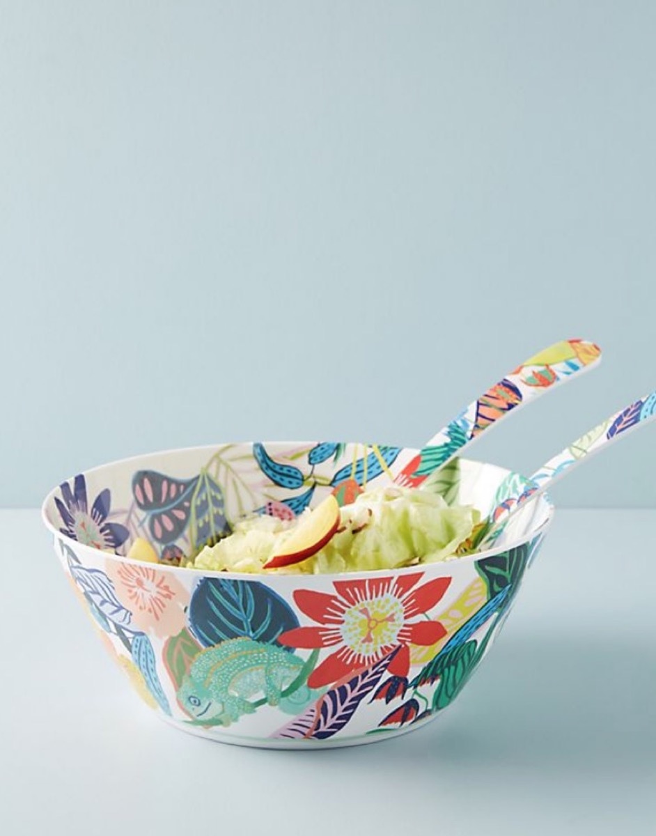 flower print serving bowl, summer party essentials