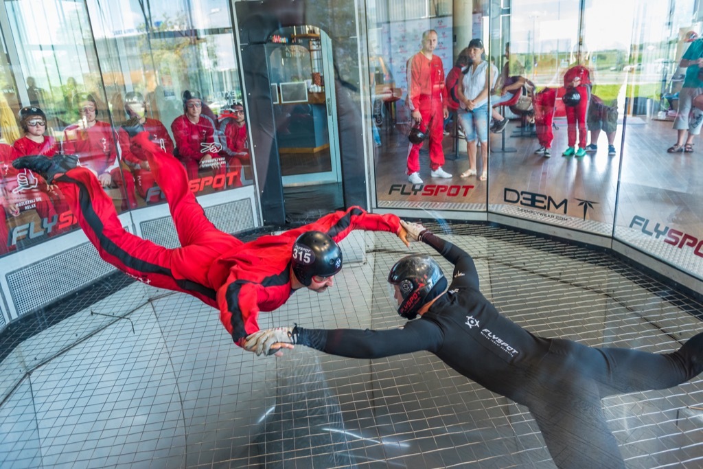 Indoor skydiving, a great non-cliché second date. second date ideas