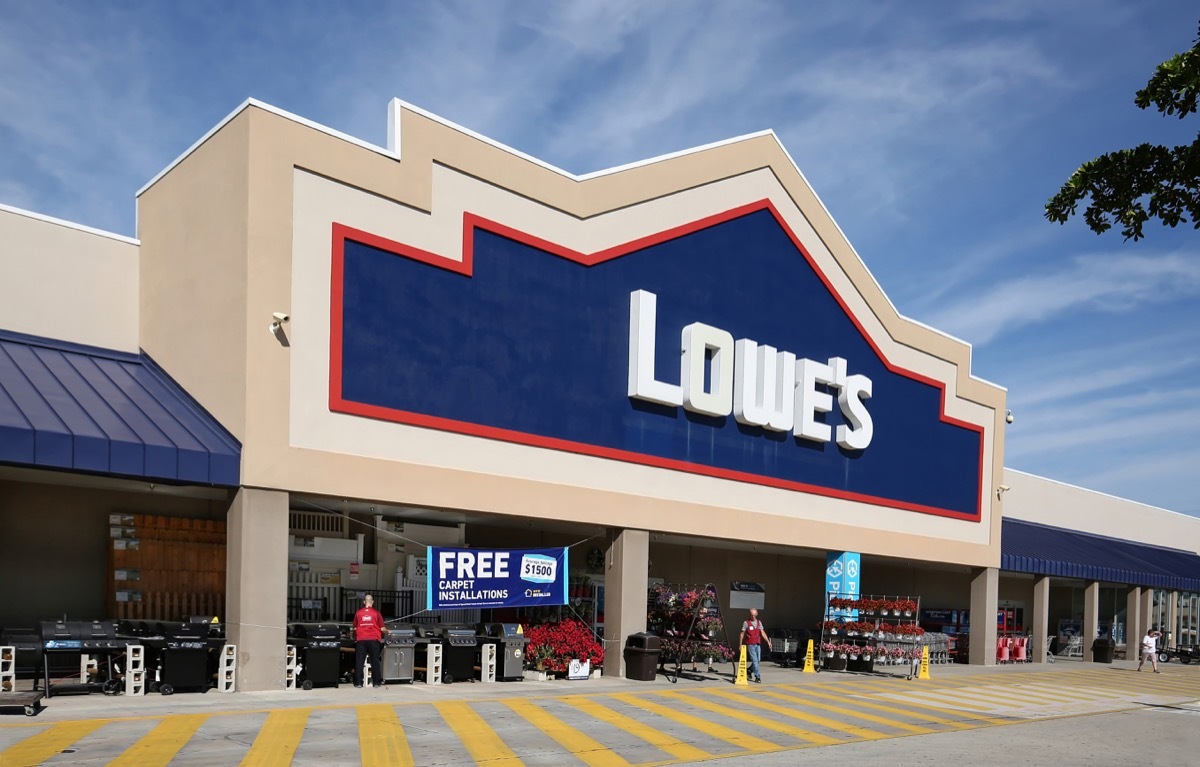 Lowe's home improvement store front. The company operates a chain of retail stores in the United States and Canada as seen on November 25, 2019.