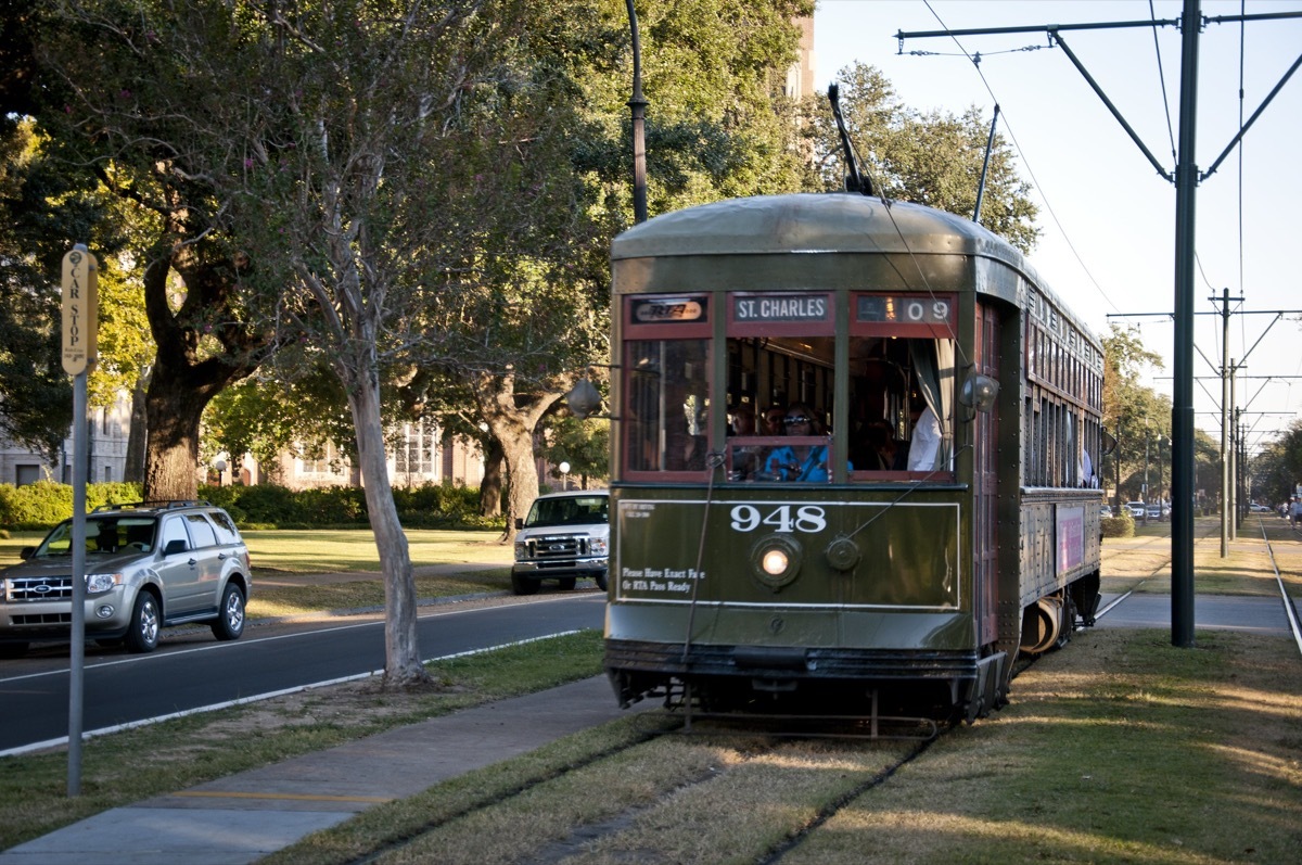 st. charles street with railway no. 948 in new orleans