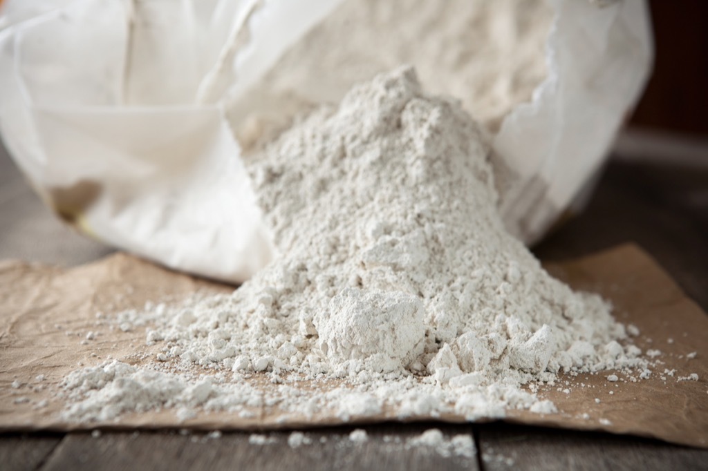 bag of Diatomaceous earth spilling out