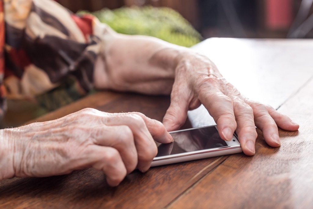 old person using smartphone