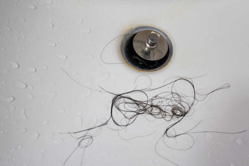 hair in shower