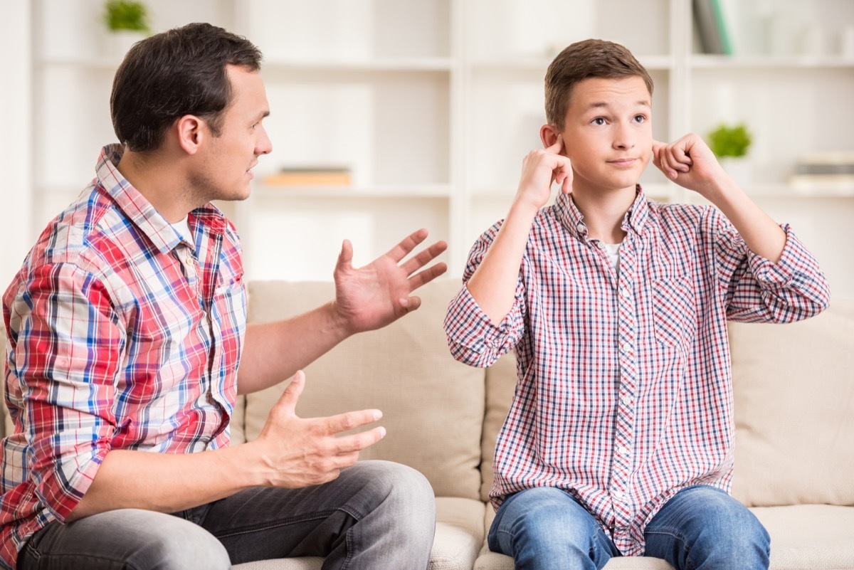 Son ignoring father when he tries to scold him being a step-parent