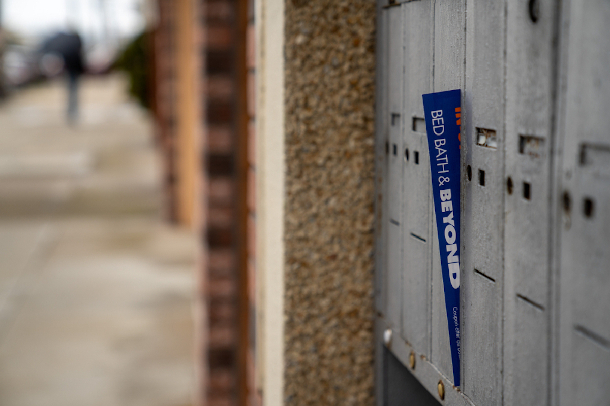 bed bath and beyond coupon sticking out of mailbox